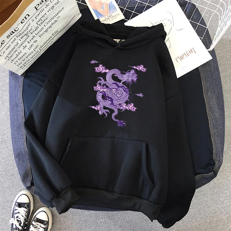 

Dragon Print sweatshirt Women hoodie Cute Hip hop Oversized kawaii womens tops clothes oversized crewneck