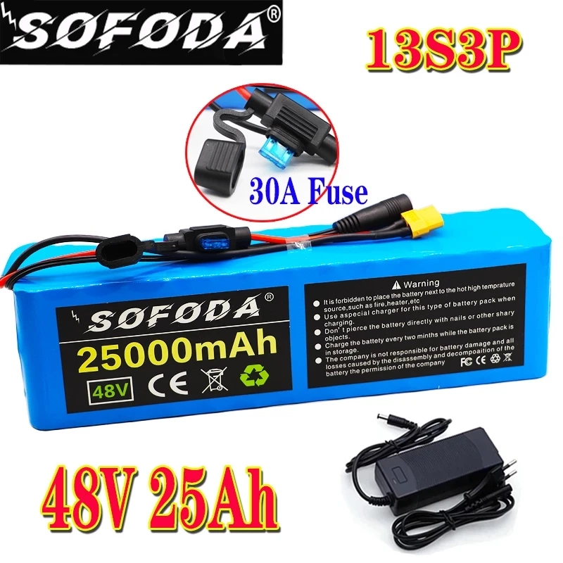 Аккумулятор Sofoda для электровелосипеда литиевая батарея 25 Ач 30 А 48 В 18650 |