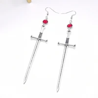 1 pair of vintage gothic sword earrings female punk earrings unusual hoop earrings for female jewelry