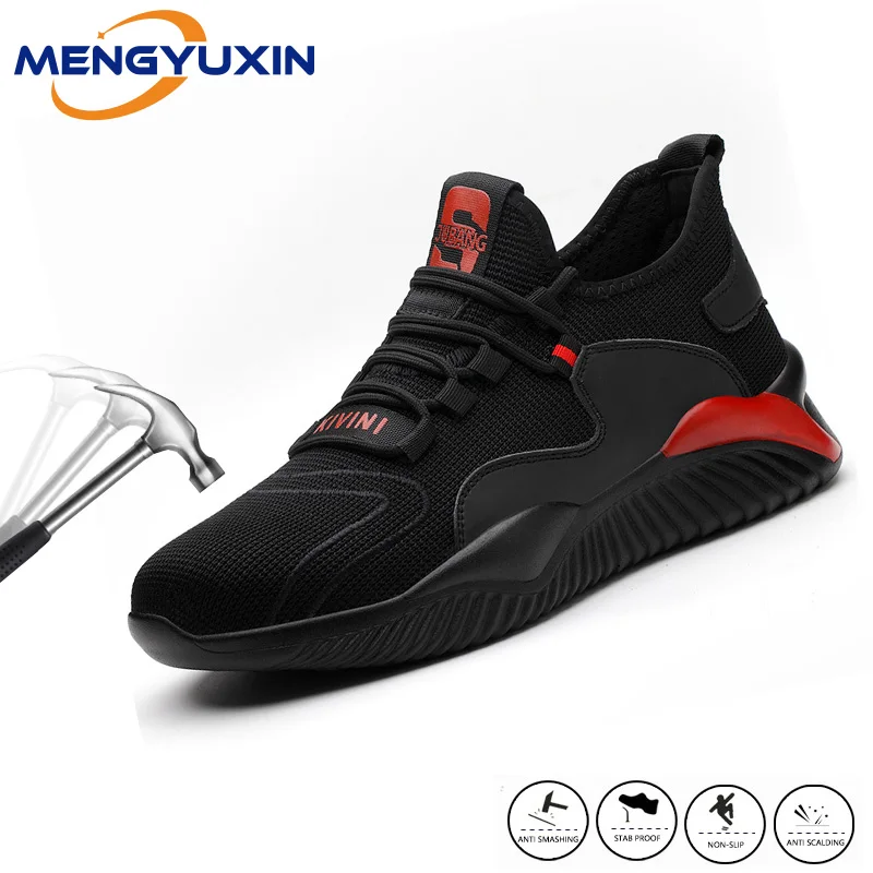 

MENGFYUXIN Dropshipping men's work shoes steel toe cap anti-smashing anti-puncture sports shoes safety boots European standard