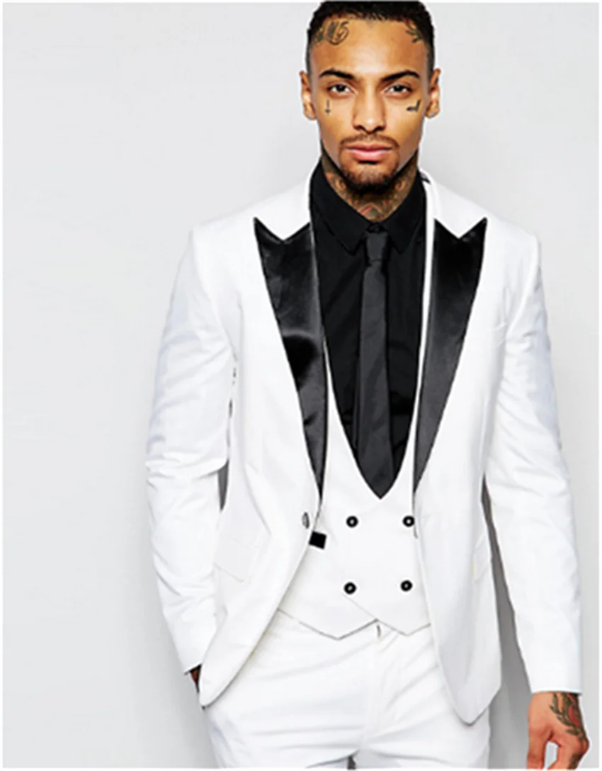 2020 new men's dress wedding dress groom best man's Suit Tuxedo three piece suit (jacket + pants + vest)