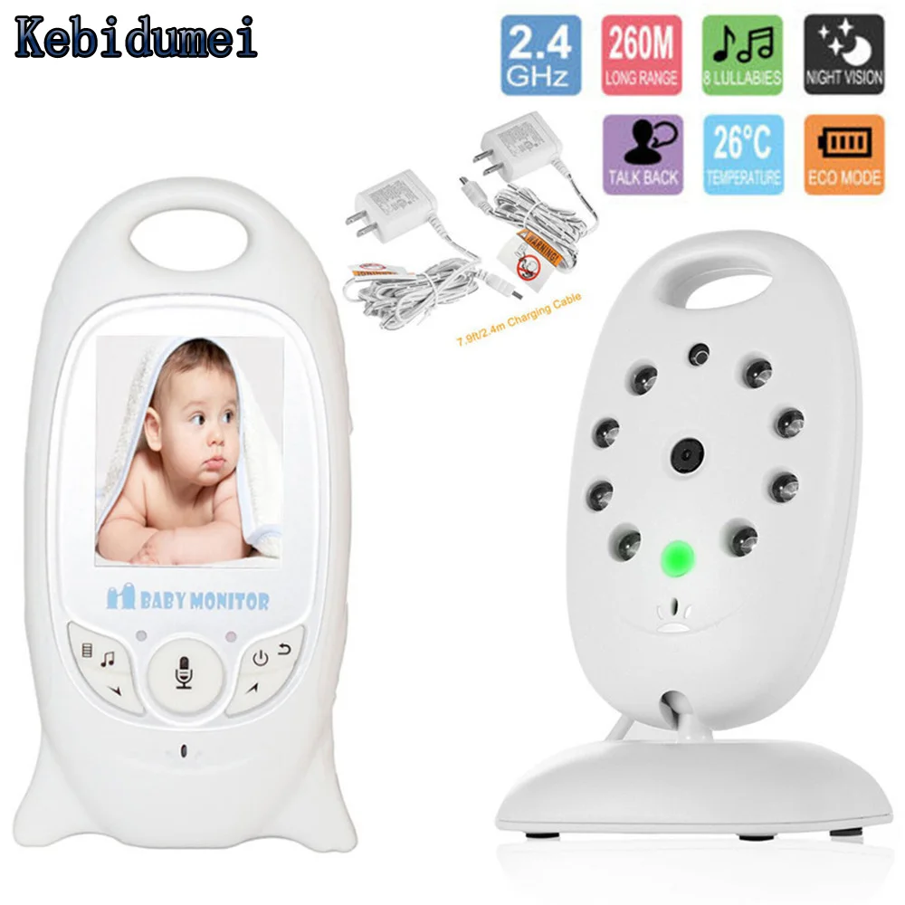 

Беспроводная двухсторонняя рация Kebidumei VB601 с ЖК-экраном 2,0 дюйма, видеоняня с функцией ночного видения, камерой безопасности с колыбельными