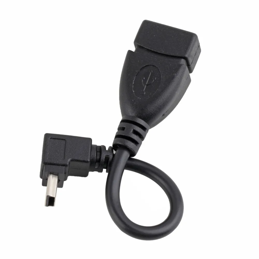 Черный портативный дизайн Высокое качество USB A женский мини 5P USB B Мужской адаптер преобразования OTG кабель вверх