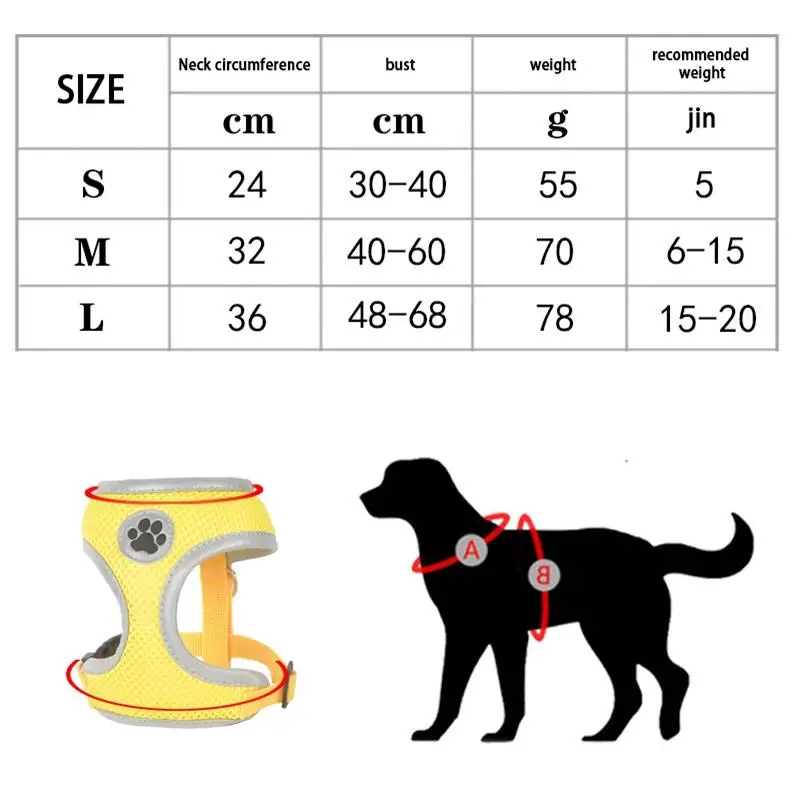 

Dog Harness and Leash Set Adjustable Reflective Cat Harness Vest For Dogs Cats Breathable Pet Walking Lead Leash Dogs Supplies
