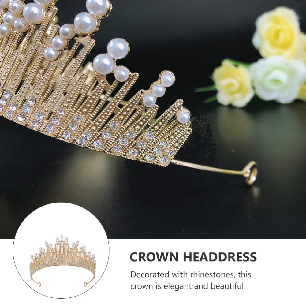 

1 Pc Rhinestone Hairband Crown Hair Decor Stylish Bridal Crown Headdress