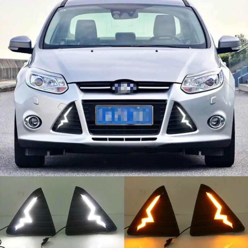 12В светодиодный ные автомобильные ДХО для Ford Focus 3 MK3 2012 2013 2014 2015 дневные ходовые