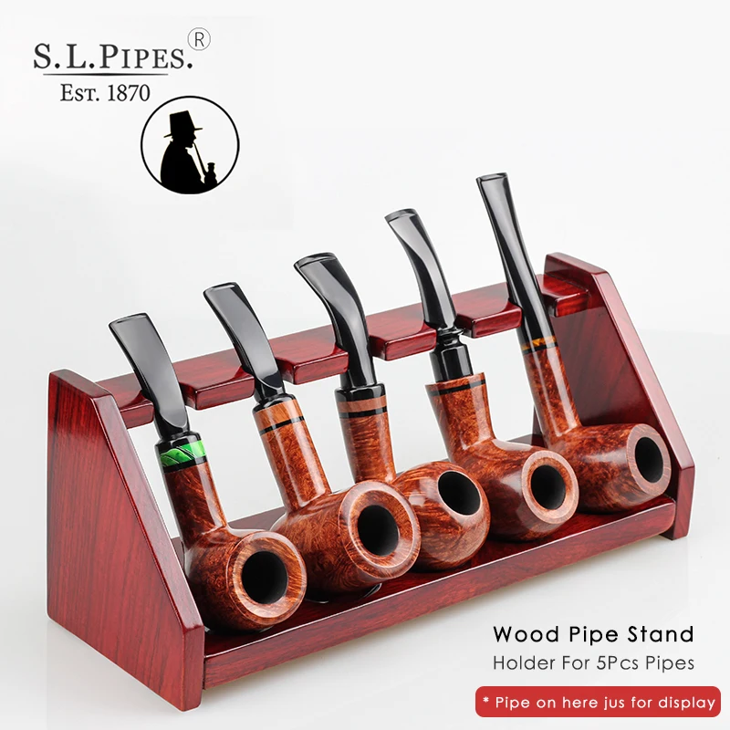 

▂ξ Smoker 5 Pipe Wood Tobacco Pipe Stand Rack Holder - Rosewood