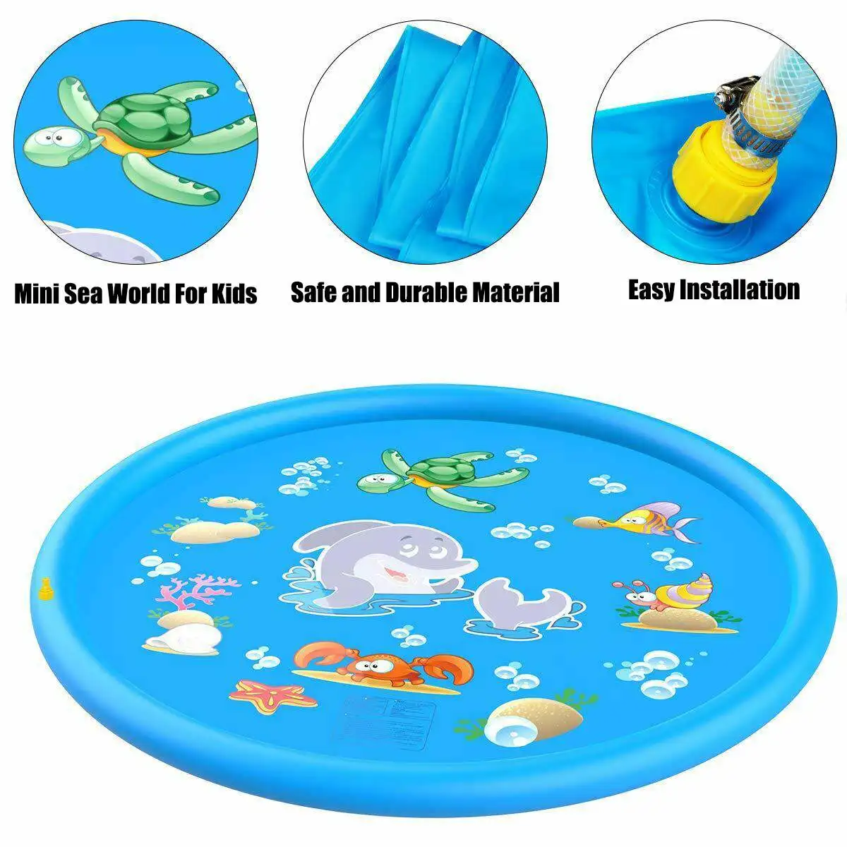 100cm Kids Inflatable Water spray pad Round Splash Play Pool Playing Sprinkler Mat Yard Outdoor Fun PVC Swimming Pools - купить по