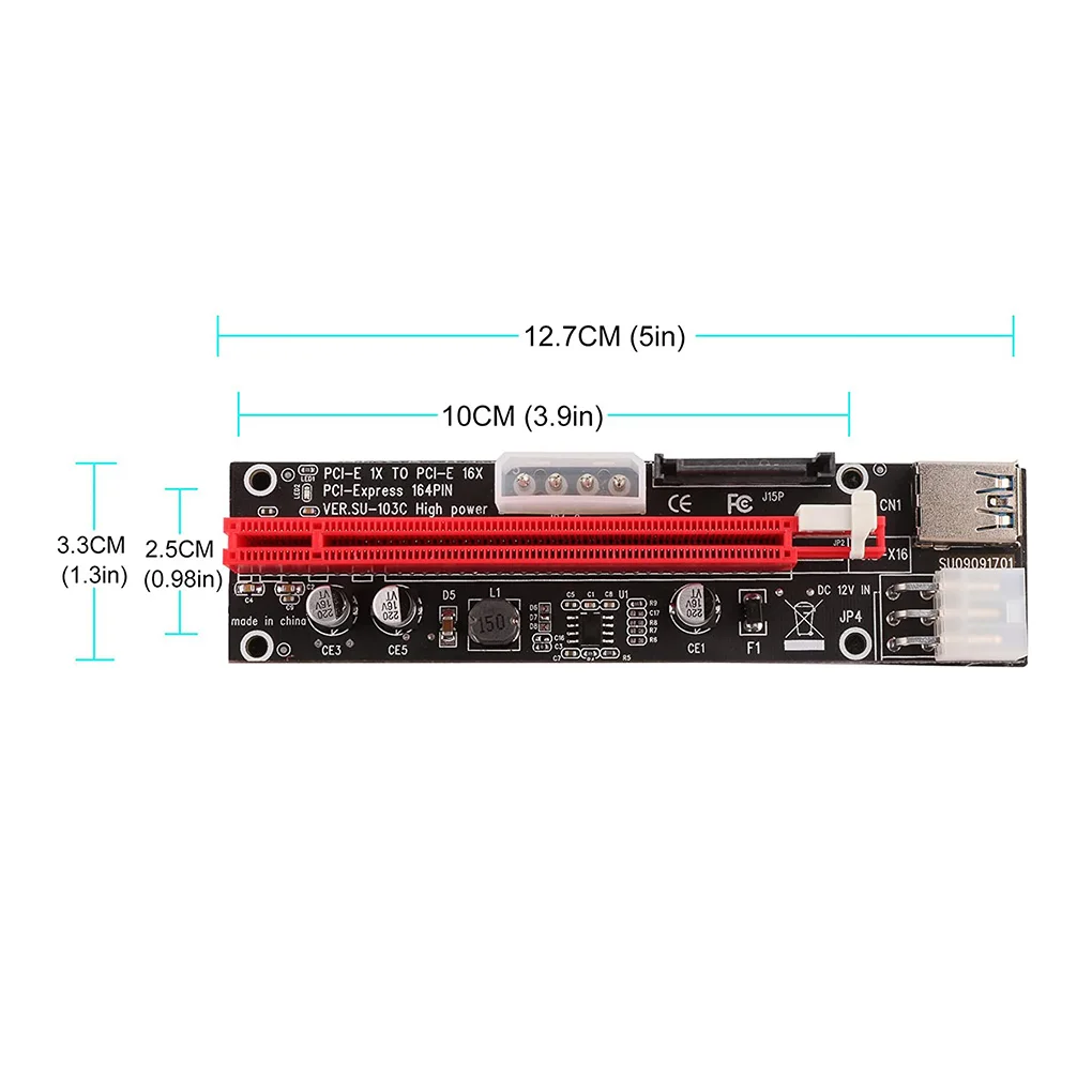 6/10 шт. 4 контактный 6 разъем SATA Power PCI Express 16X карта расширения слота USB 3 0 E 1x до 16x PCIE