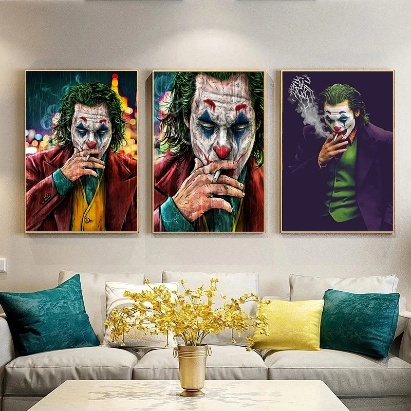 

Modern street graffiti clown posters and prints on the funny canvas wall art pictures on the living room decoration paintings