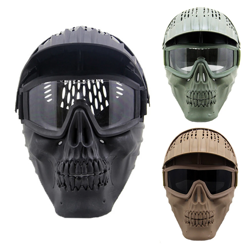 

Тактическая пейнтбольная маска на все лицо Съемные очки боевой шлем маска Военная охота страйкбол стрельба защитное оборудование