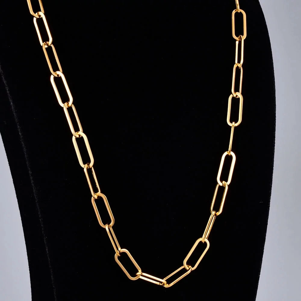 

YPAY 18k Gold Hip Hop Sweater Chain Necklace Women Fashion Chain Choker Necklace Collar Punk Jewelry 2021