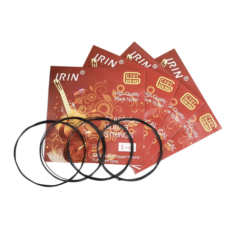 

IRIN 100 шт./компл. C101 Струны для классической гитары, нейлоновые, посеребренные, с медной обмоткой