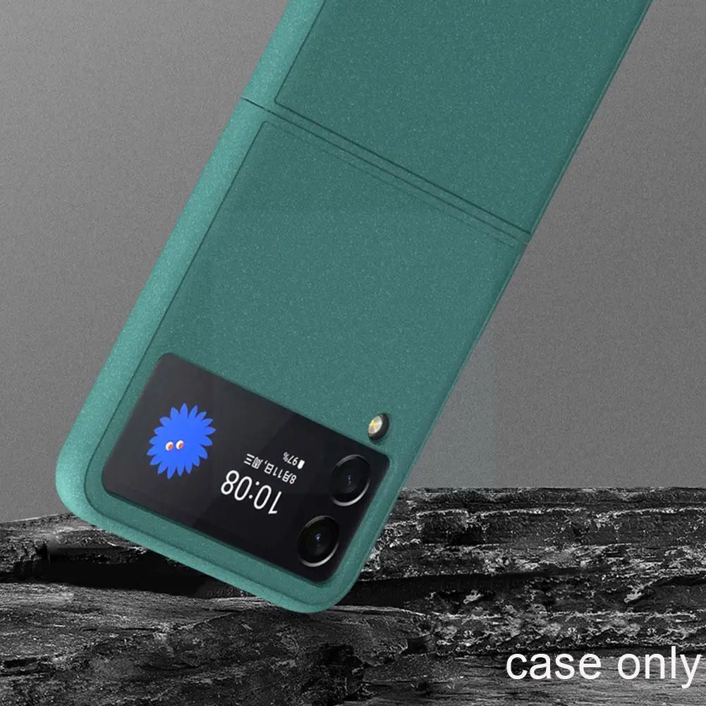 

Suitable For Z Flip3 Mobile Phone -border Simple Fluff Paint Pc Rock Sand Folding Screen Protective Cover V2v5