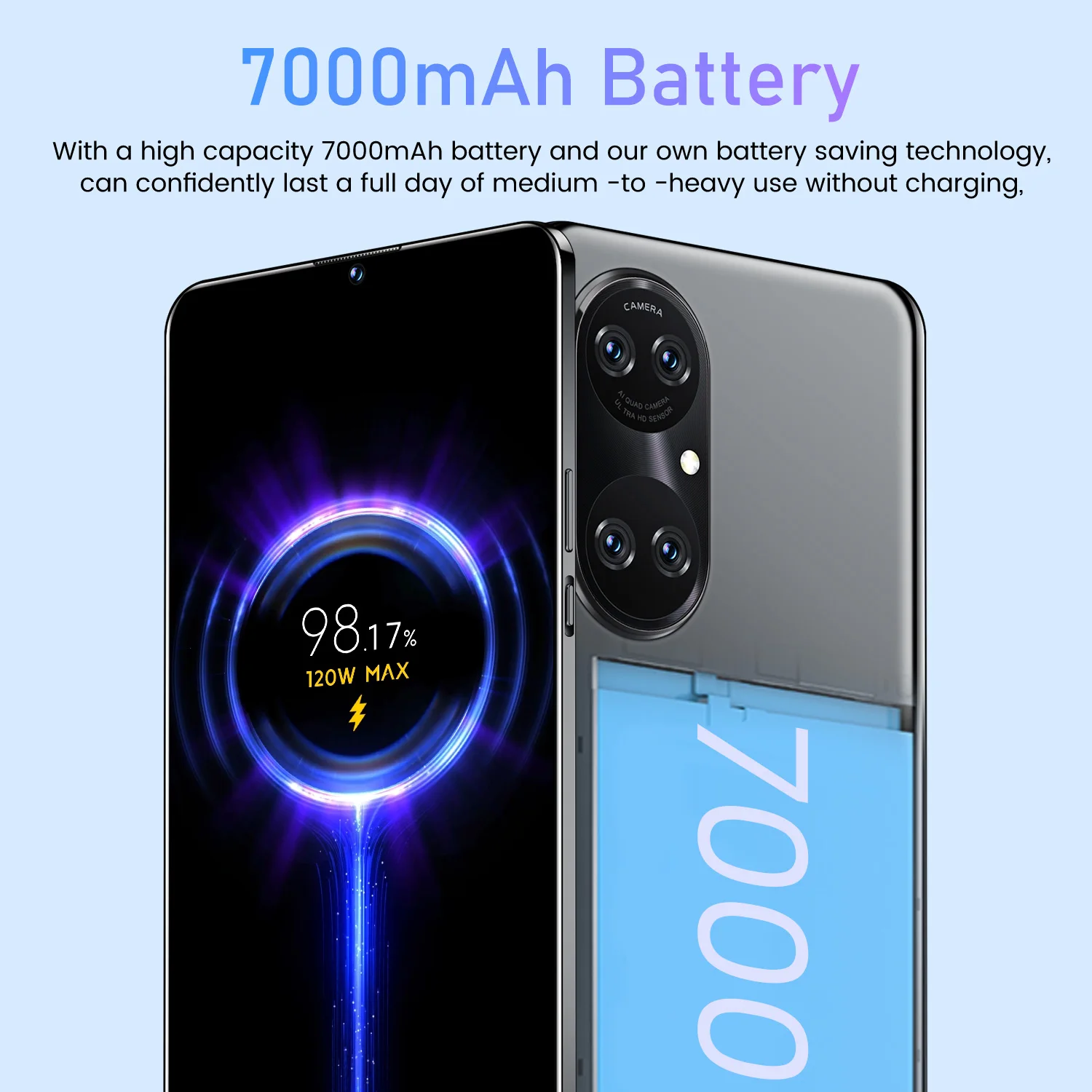 

New P60 Pro 6.7inch 5G Cellphone 16GB+512GB Android11.0 Smartphone 10-Core 7000mAh Battery 32+50MP Dual SIM Card Mobile Phone