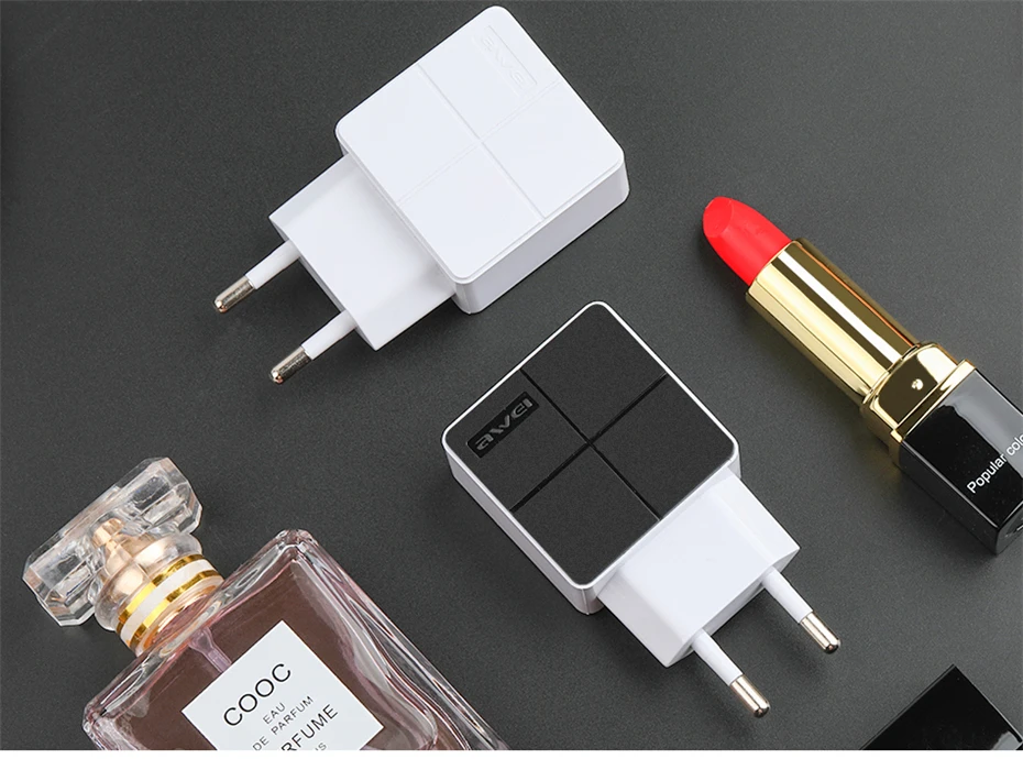 AWEI Dual USB зарядное устройство для телефона, быстрая зарядка, 5 В/2,4 А, ЕС, быстрое настенное зарядное устройство, адаптер, ЕС, мини разъем для iPhone 11, samsung, Xiaomi