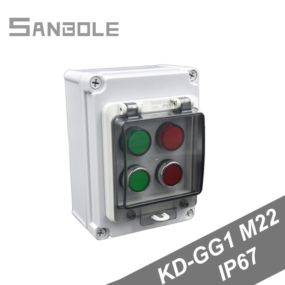 4 открывающихся кнопочного переключателя с коробкой наружный водонепроницаемый