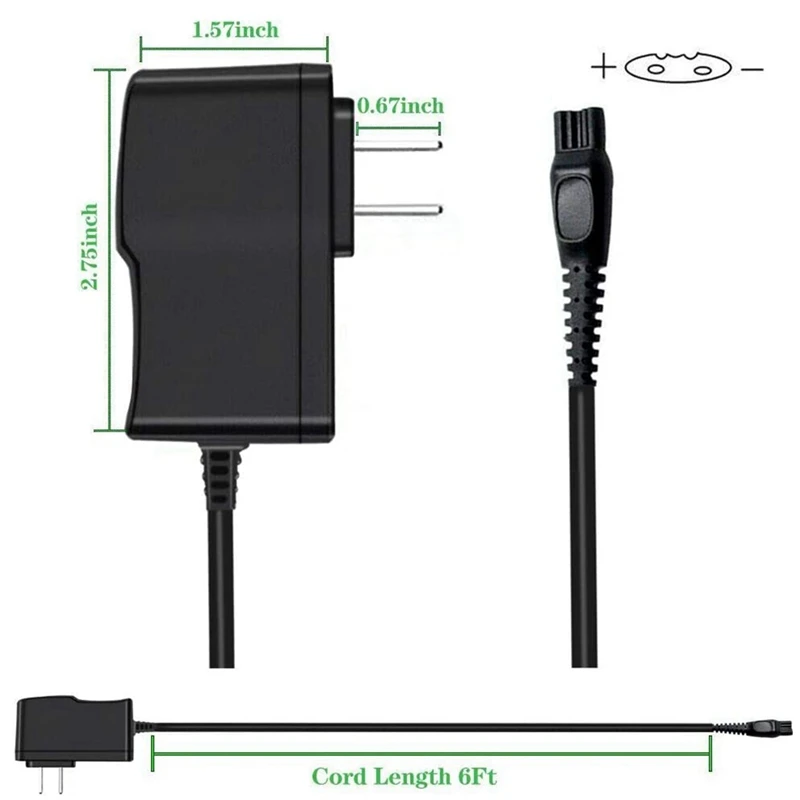 

for -HQ8505 Norelco 7000 5000 3000 Series Electric Shaver, Beard Trimmer Adapter Power Cord US Plug