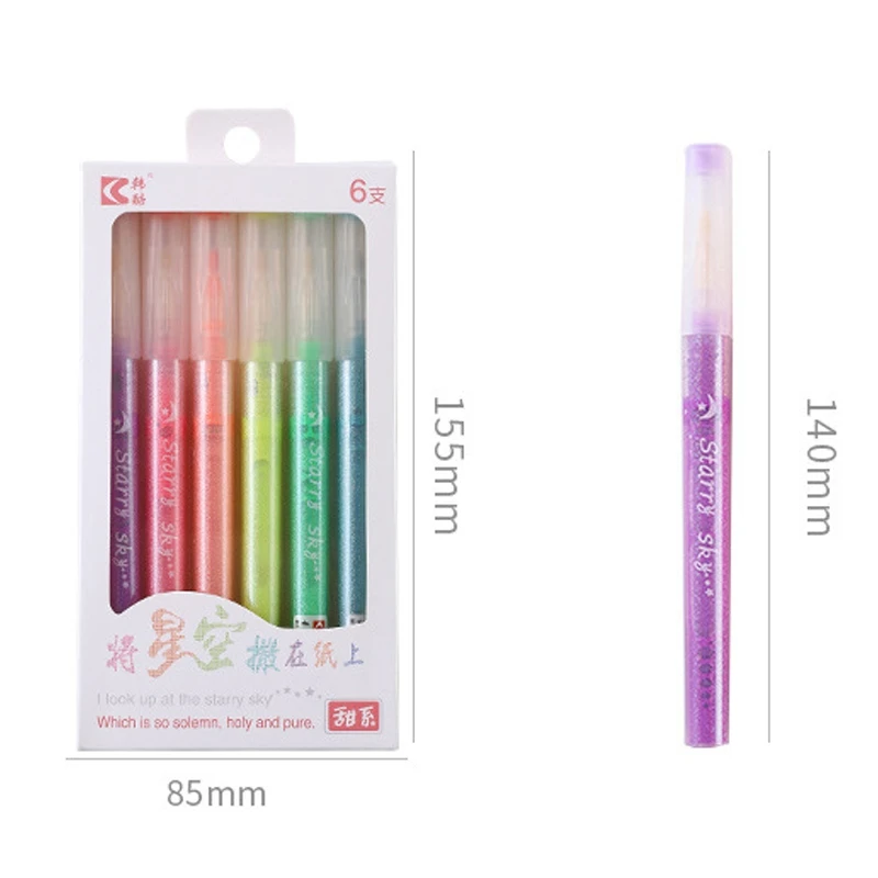 

Hk Morandi Flashing Oblique Tip Highlighter, Pearl Powder Student Hand Account Painting Large-Capacity Flashing Pen