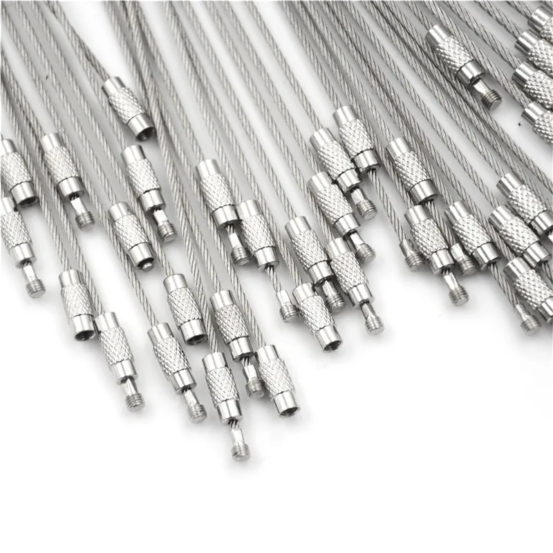 

10Pcs Wire Rope Key Chain Stainless Steel Wire Keychain Carabiner Cable Key Ring Outdoor Hiking