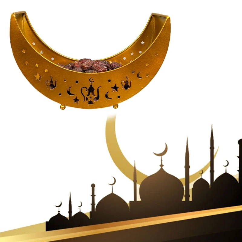 

Eid Mubarak Moon Serving Tray Tableware Dessert Food Storage Container Ramadan
