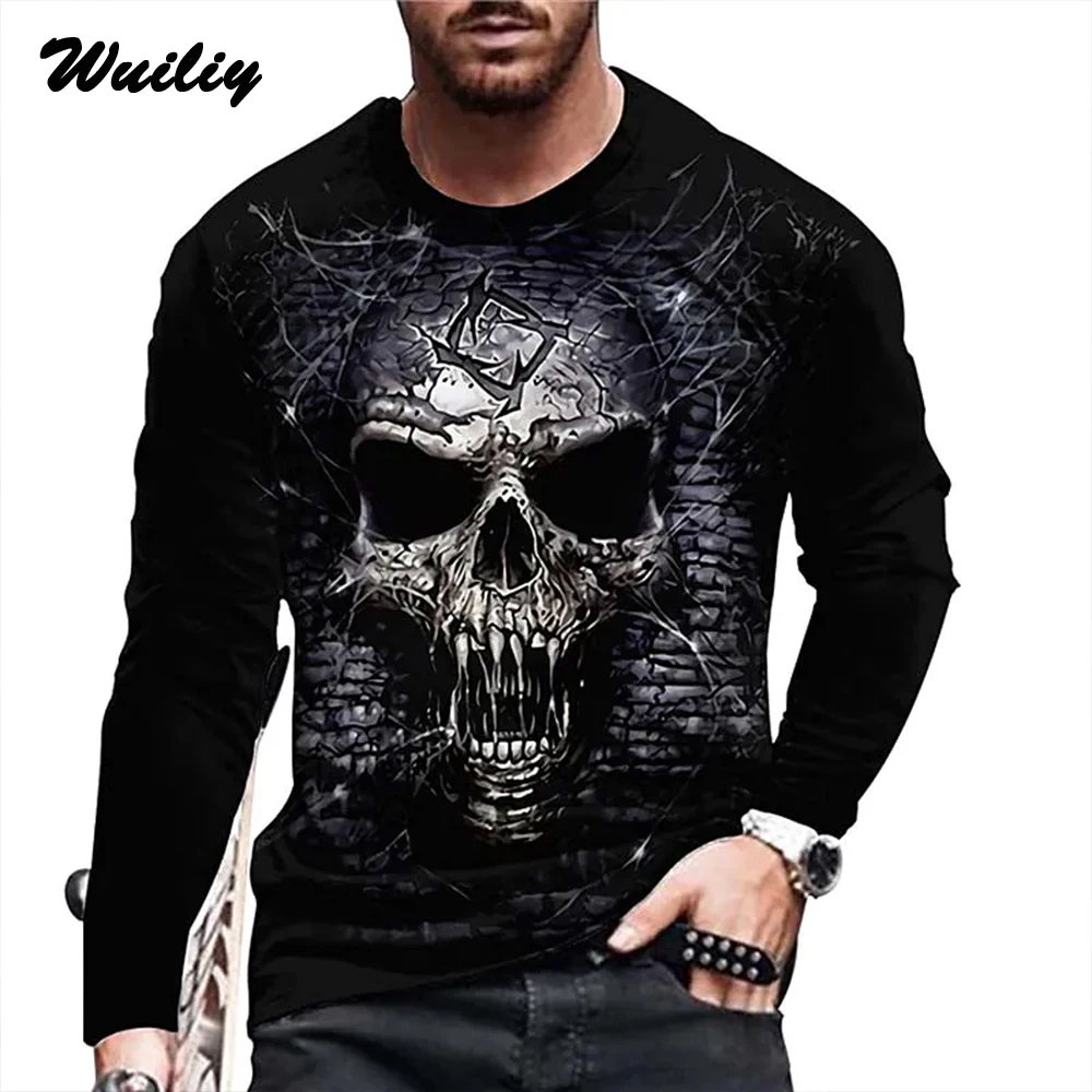 Футболка с 3D-принтом черепа для мужчин и женщин топ рисунком скелета графики в