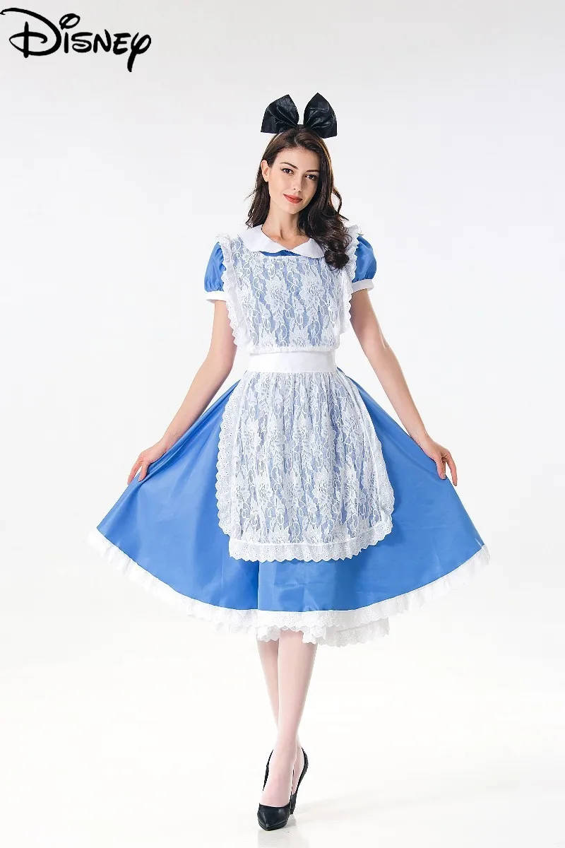 

Disney Original Alice In Wonderland Maid Costume Cosplay Costume Uniform Halloween Costume Anime Cosplay for Women 1169