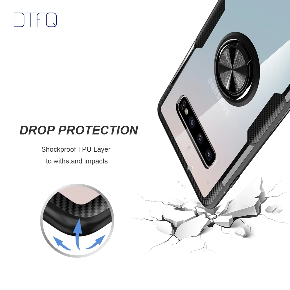 DTFQ Hybrid Clear Case For Samsung Galaxy S10 Plus S10e 5G PC + Soft TPU Shockproof Rugged Cover for S9 |