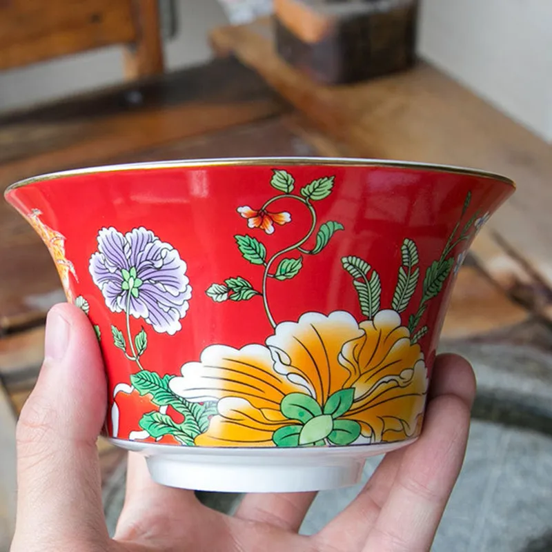 300 мл цветной Sancai Gaiwan яичная скорлупа из костяного фарфора чайная чашка и блюдце набор керамических чайных чашек с восьми сокровищами