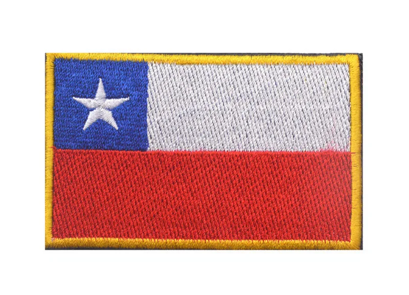 Chile Тканевые нашивки в виде флага страны, военные нашивки в Россию, Японию, индийскую, ирландскую, немецкую нашивку с крючком, флаг Израиля, нашивки для рюкзака - Цвет: Chile