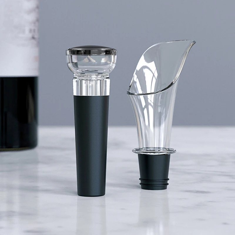 

New Wine Pourer Pour Spout and Wine Stopper Vacuum Wine Pourer Stopper Set