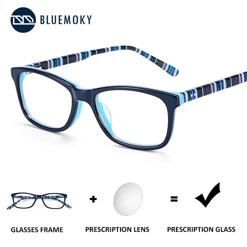 Очки по рецепту BLUEMOKY для мальчиков и девочек милая полосатая оправа очков