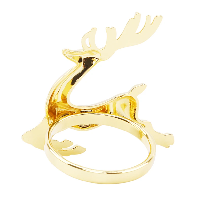 

Christmas Deer Napkin Ring Alloy Napkin Buckle Wedding Party Napkin Desktop Party Dinner Table Decoration Ring Napkin Holder