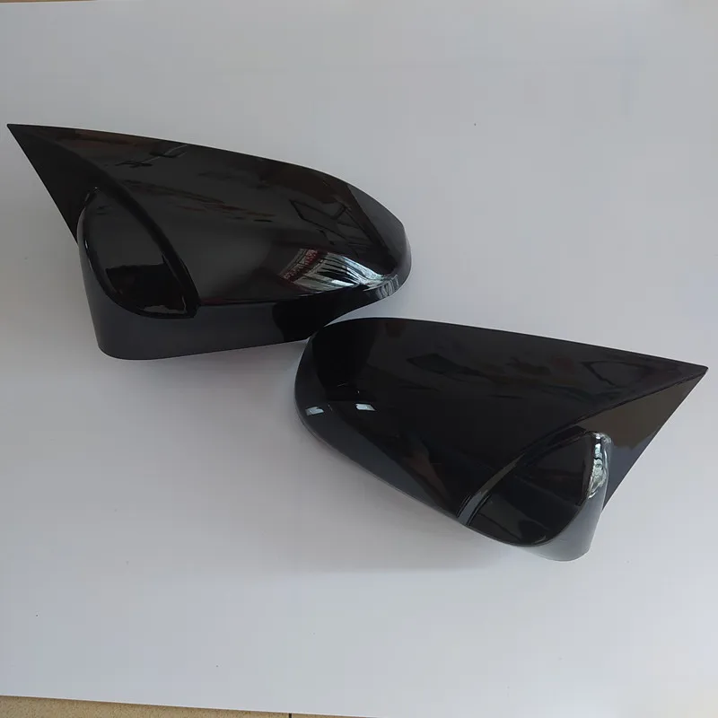 Глянцевые черные автомобильные крышки для зеркала заднего вида с боковым