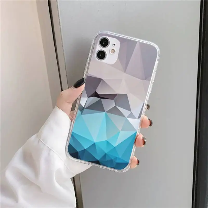 

Pink geometric marble Phone Case Transparent soft For iphone 5 5s 5c se 6 6s 7 8 11 12 plus mini x xs xr pro max