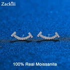 Женские серьги-гвоздики из серебра 925 пробы с муассанитом 0,18 карата