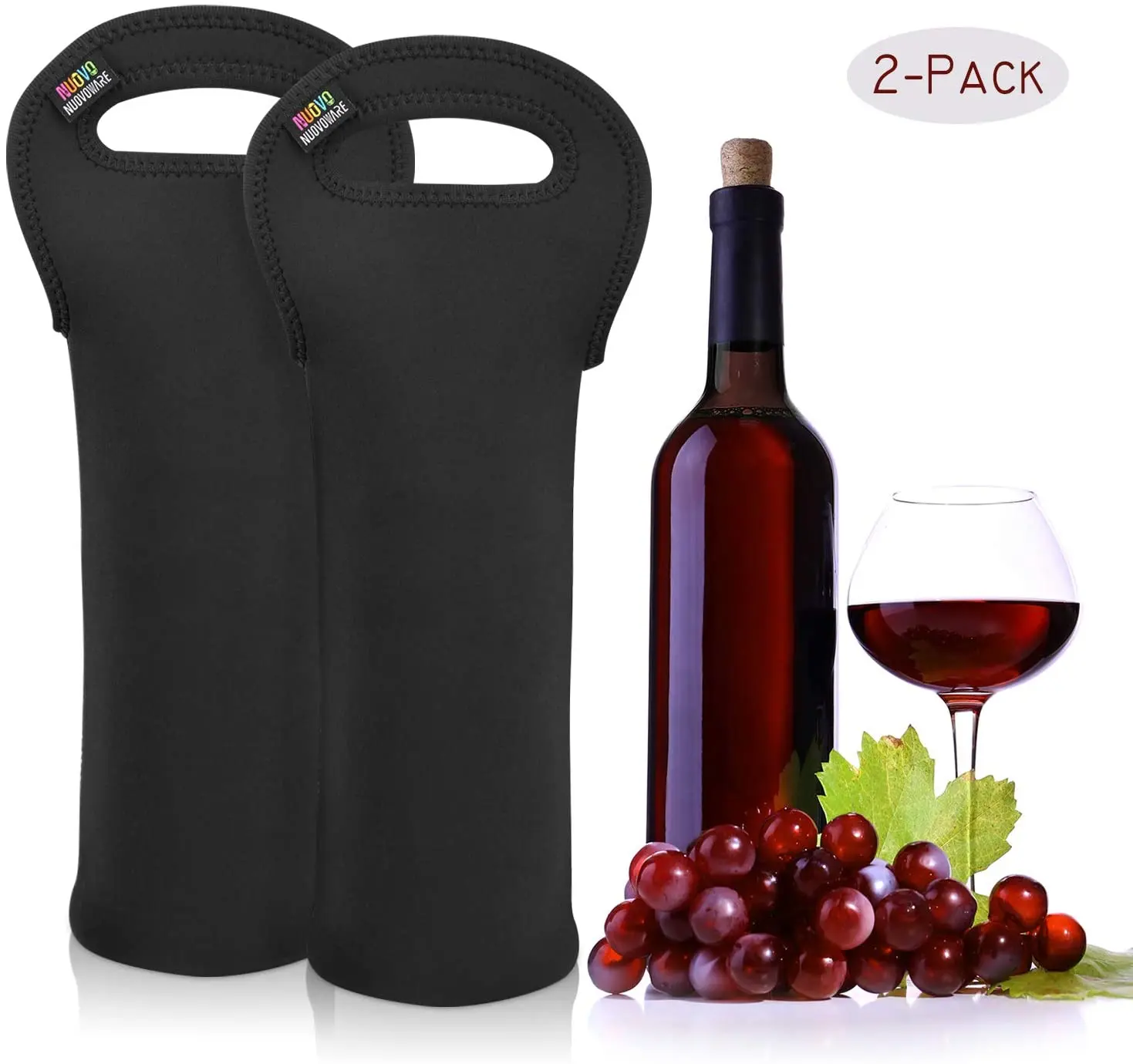 

2-Pack Wine Bag,Portable Wine Tote Holders and Insulated Bag for Wine and Water Bottles,Wine Bottle Protector for Home Travel