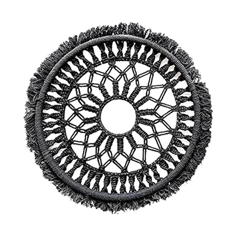 

Black Boho Decor Round Tapestry Homestay Decoration Hand-Woven Tapestry Wall Hanging Anime Gothic Home Decor 40cm/16Inch CNIM Ho