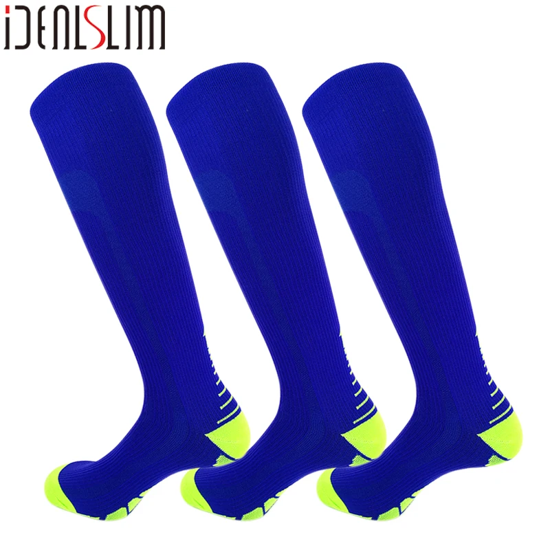 

IDEALSLIM 3 Pairs Compression Calf Sleeve Calf Shin Supports Running Socks Cycling Socks for Women Men Hiking Yoga Socks