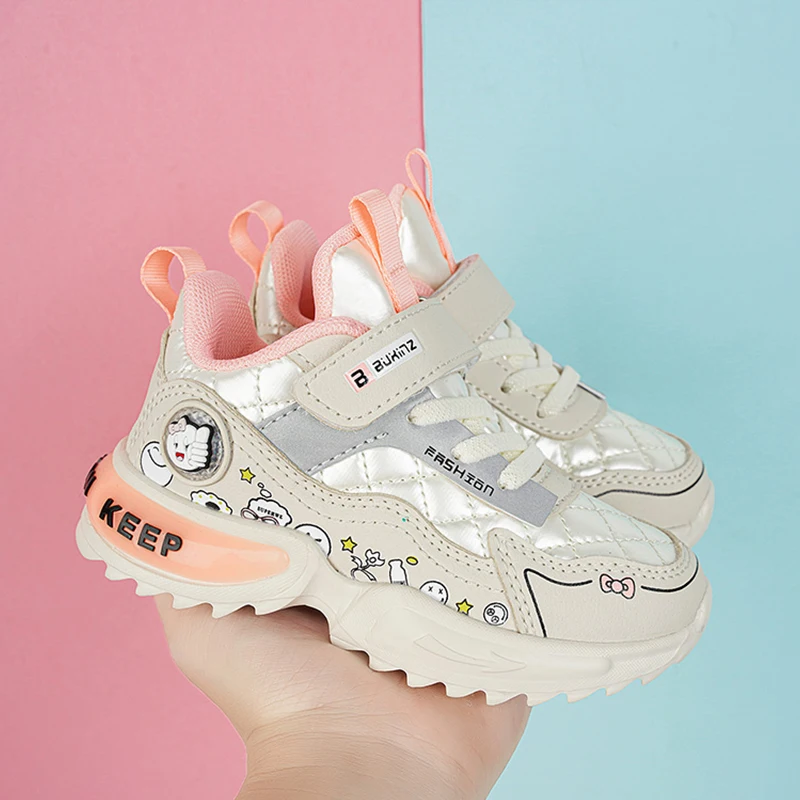 Детская повседневная обувь модные милые кроссовки для девочек на мягкой подошве