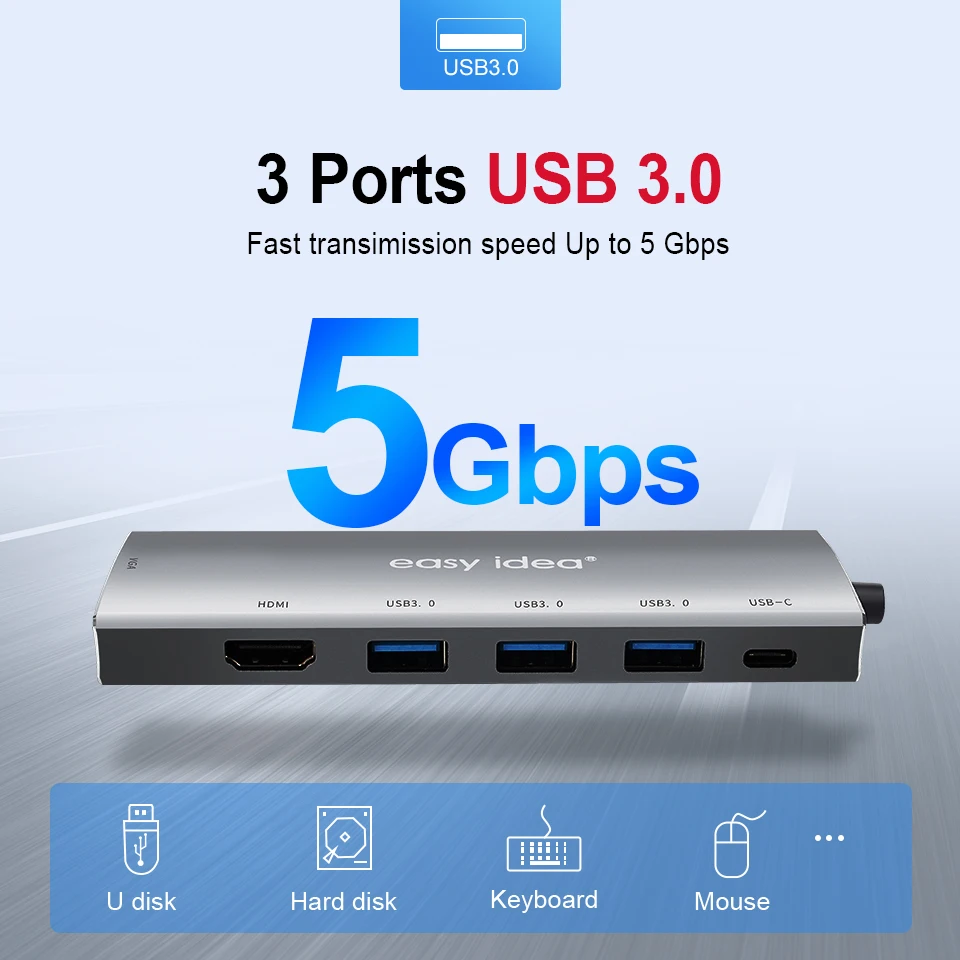 USB концентратор типа C разветвитель 3 0 HDMI VGA порт для MacBook Pro эспандер адаптер Type