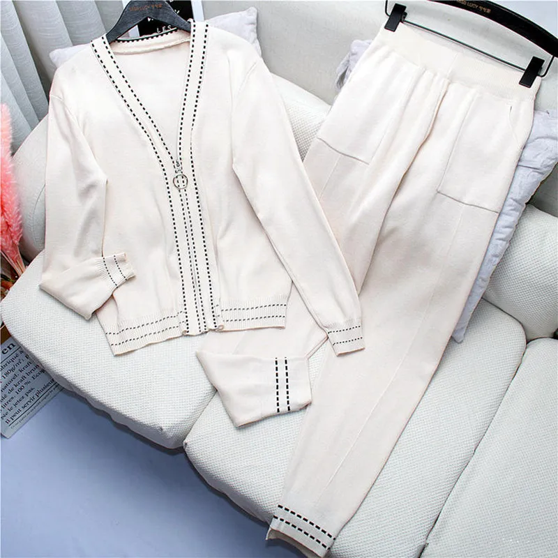 Женский Повседневный Спортивный костюм трикотажное пальто и длинные штаны