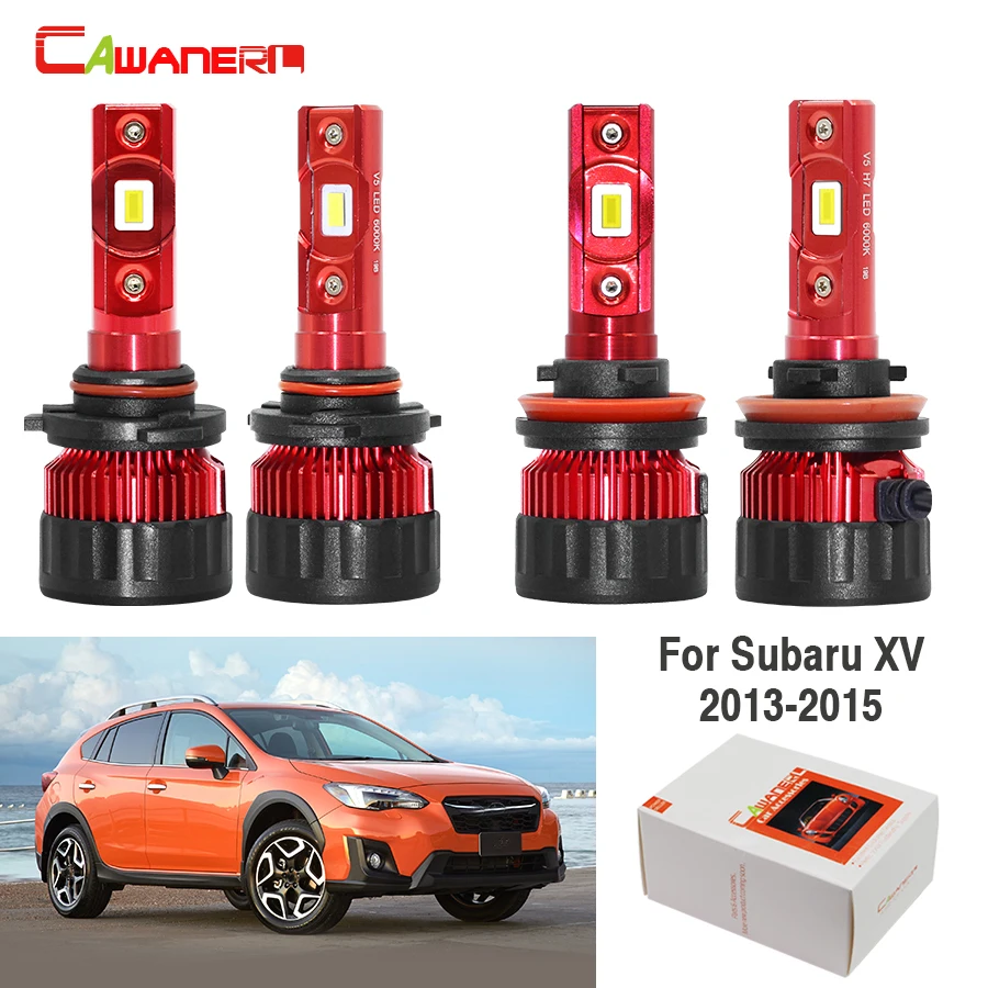 

Cawanerl 4 Pieces Car LED Bulb Headlight High Beam + Low Beam 60W H11 9005 9000LM White 12V For Subaru XV 2013 2014 2015