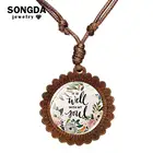 Деревянная подвеска SONGDA с надписью It Is Well with My Soul, кружевная восковая веревочная цепочка, мудрость, Библия, тексты, цитаты, ювелирные изделия, Христианский подарок