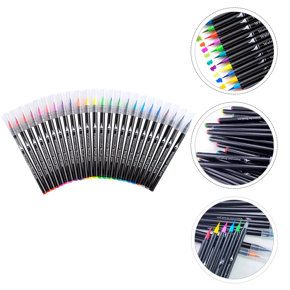 

1 Set Watercolor Brush Pens with Water Brush Washable Pens Portable Markers