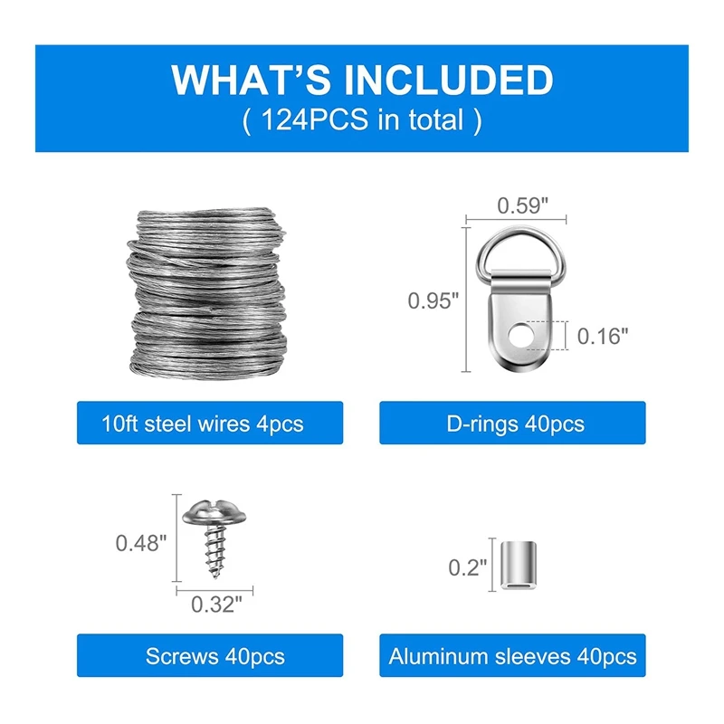 Набор висячих проводов для фотографий 124 шт. комплект фоторамки картин с гвоздями