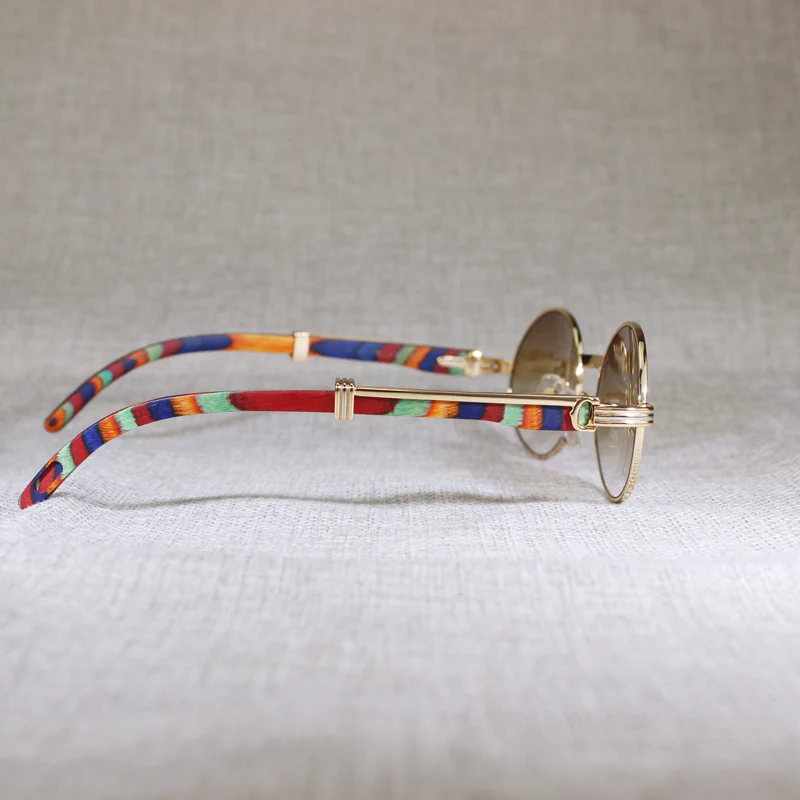 Солнцезащитные очки мужские круглые винтажные из натурального дерева в белой