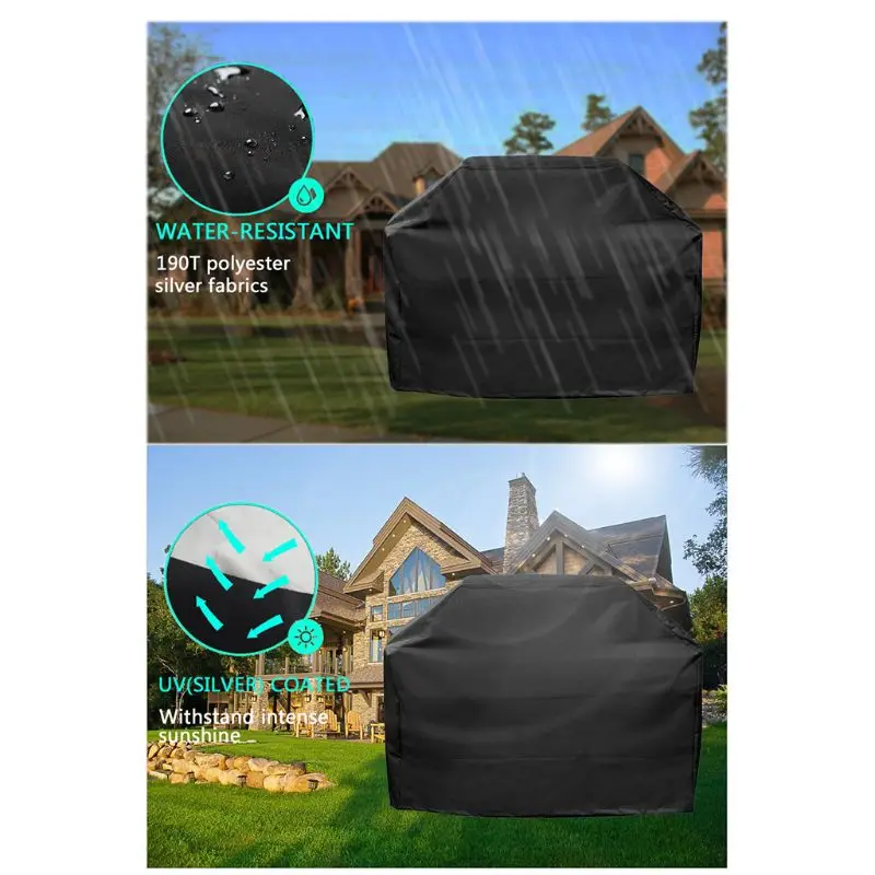 

BBQ Cover Outdoor Dust Waterproof Weber Heavy Duty Charbroil Grill Cover Rain Protective Outdoor Barbecue Cover Round Bbq Grill