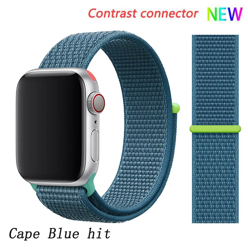 Cape Blue 6 hit Спортивная петля ремешок apple watch band 42 мм 38 мм apple watch 4 3 band iwatch band 44 мм 40 мм correa pulseira 42 44 нейлоновый ремешок для часов - Цвет ремешка: Cape Blue 6 hit