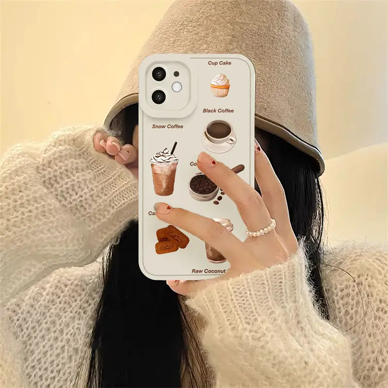 

New Hot Japanese and Korean style Phone Case For iPhone 13 12 11 Pro Max X XR XS Max 12 Mini 7 8 Plus Soft Glue Protective Shel